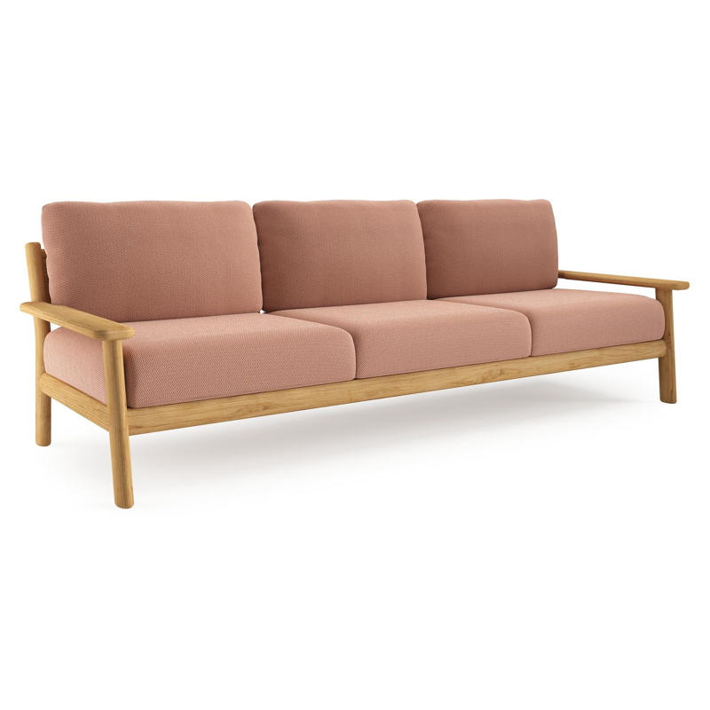 Amaro loungebank in teak met lopi fawn all weather sunbrella® luxe kussen