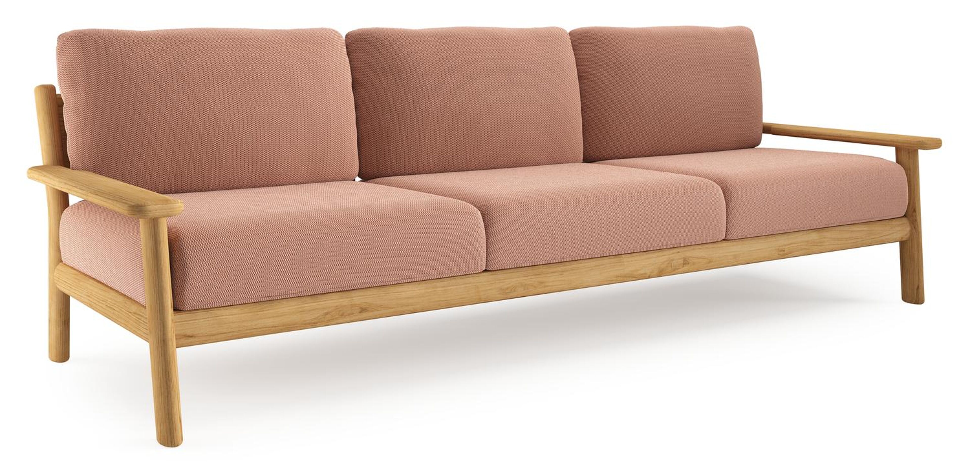 Amaro loungebank in teak met lopi fawn all weather sunbrella® luxe kussen