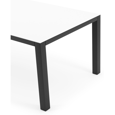Como tuintafel in zwart aluminium en volkeramiek Arctic White - L 200 x B 100 x H 75 cm