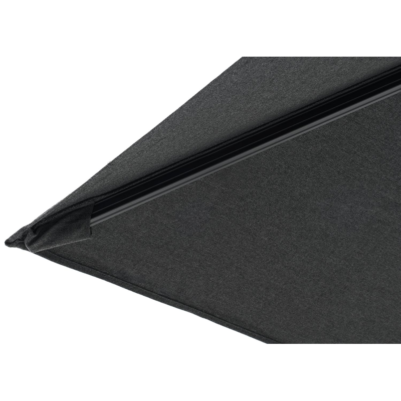 Parasol pedant Avola avec fonction tilt en aluminium noir avec toile de parasol en all weather sunbrella® premium natte sooty - Lg.1 300 x Lg.2 300 cm (sans pied de parasol)