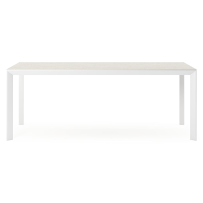 Malito tuintafel in wit aluminium en volkeramiek shilin - L 200 x B 100 x H 75 cm