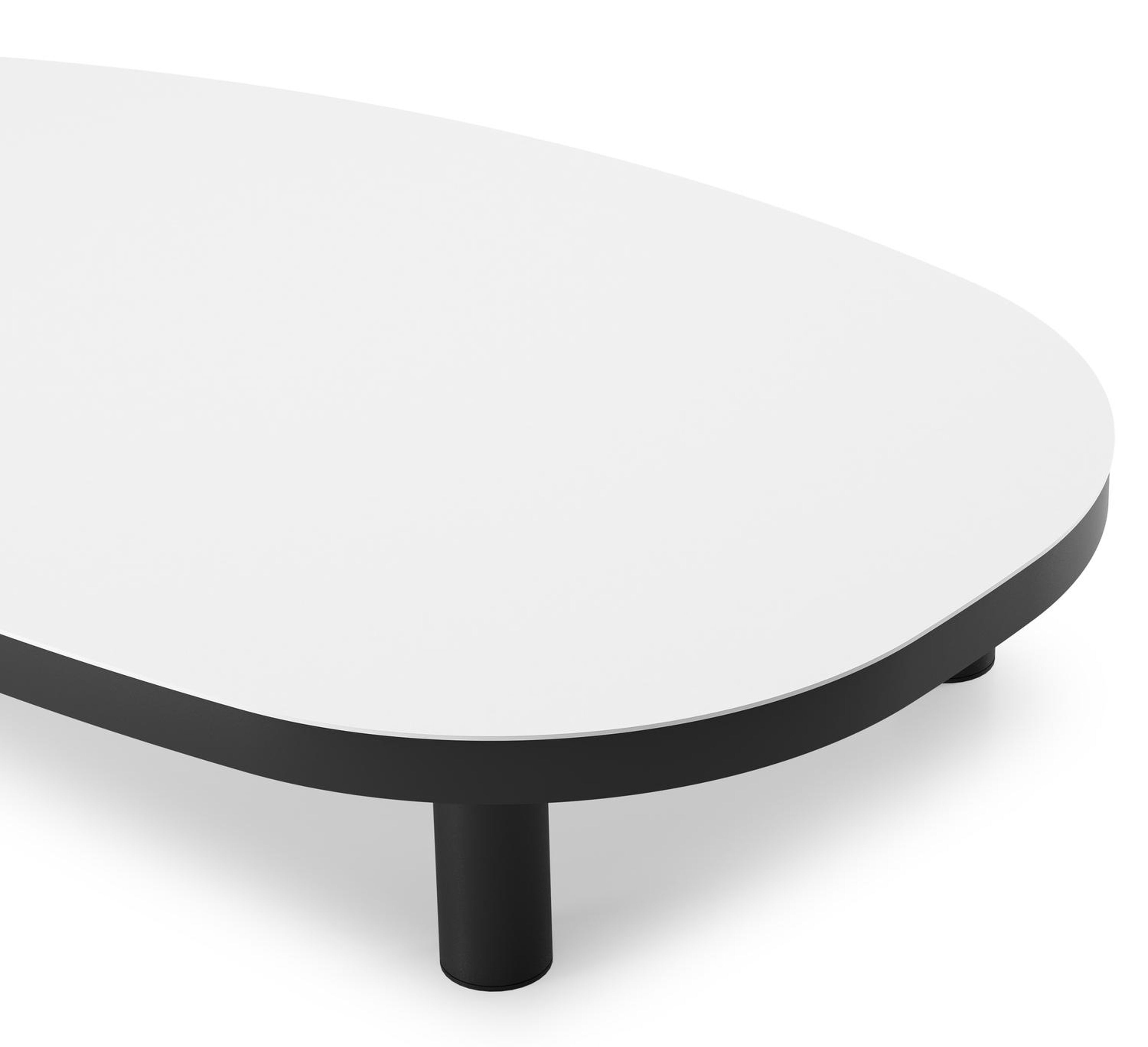 Donato loungetafel organisch in zwart aluminium en volkeramiek Arctic White - L 151 x B 90 x H 25 cm