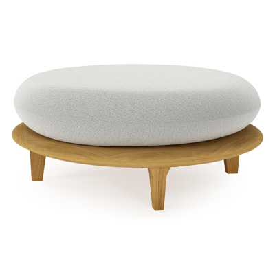 Bomero poef in teak met savane nimbus all weather sunbrella® luxe kussen