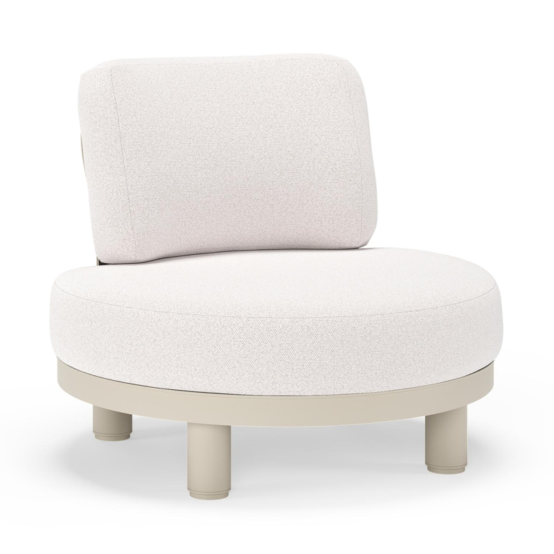 Donato loungestoel in beige aluminium met all weather solica Ego Eggshell kussen