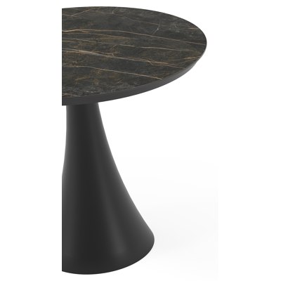 Table de jardin Fano en aluminium noir et céramique pleine black obsession - Dia. 85 x H 75 cm