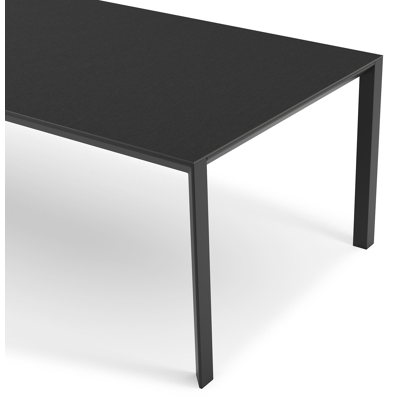 Table de jardin Malito en aluminium noir et céramique pleine nero black - Lg 280 x Larg. 110 x H 75 cm