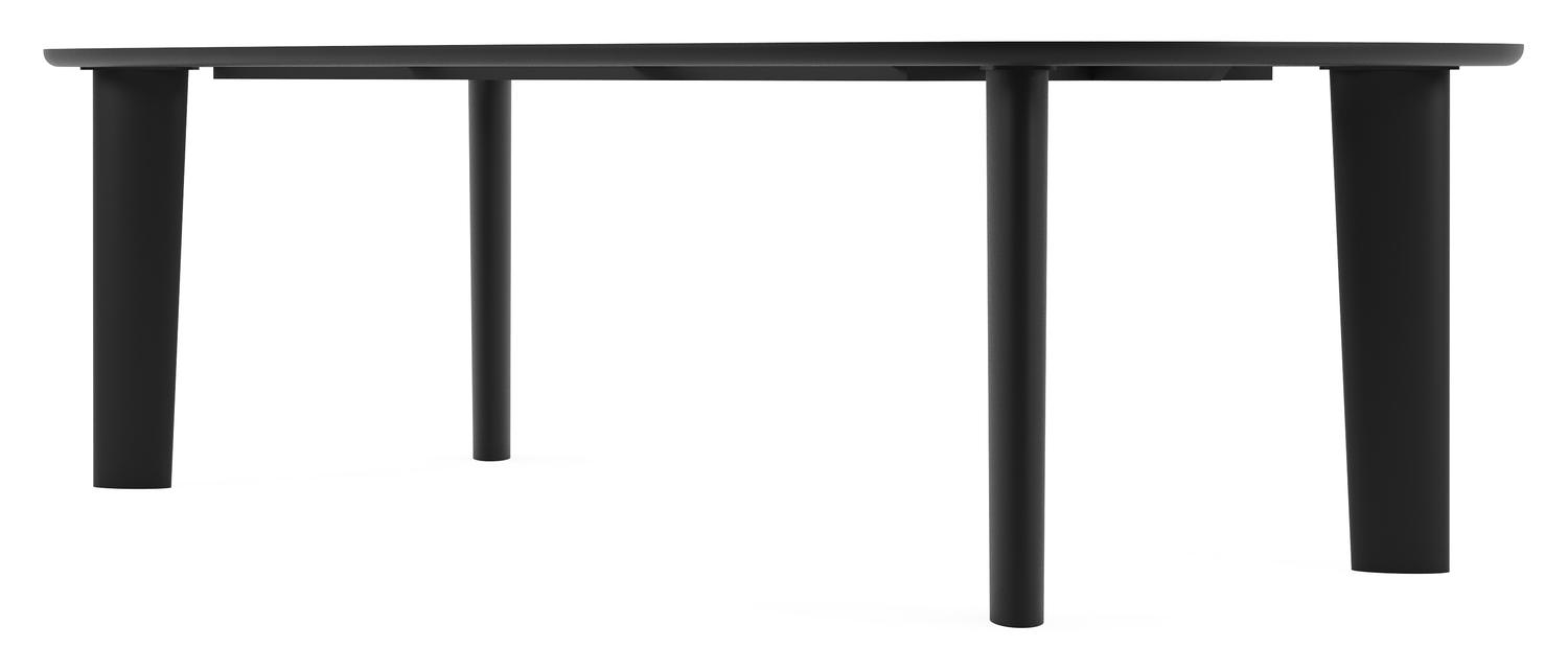 Table de jardin Amico bombo en aluminium noir et céramique pleine Calatorao - Lg. 270 x Lrg. 125 x Haut. 73.5 cm