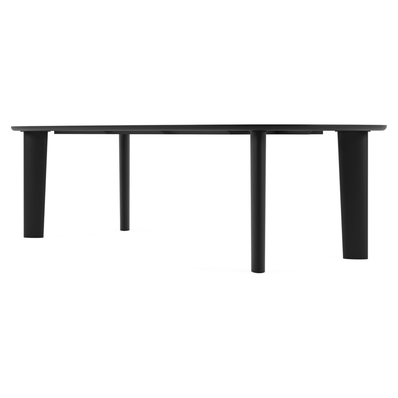 Table de jardin Amico bombo en aluminium noir et céramique pleine Calatorao - Lg. 270 x Lrg. 125 x Haut. 73.5 cm