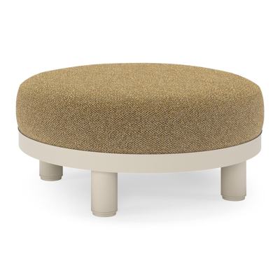 Donato lounge poef in beige aluminium met all weather cosytica Madagascar Walnut kussen