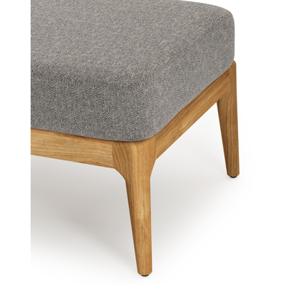 Pouf Orso en teck et coussins en all weather sunbrella® luxe Chartres Drizzle