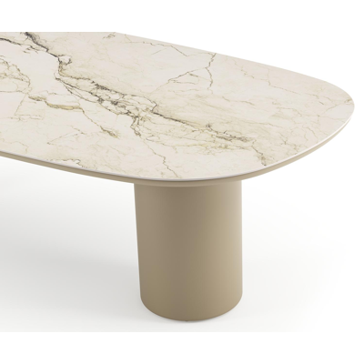 Amico tuintafel bombo in beige aluminium en volkeramiek Colorado Dunes - L 270 x B 125 x H 73.5 cm