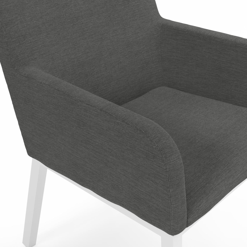 Reza tuinset in wit aluminium en grijs keramisch glas tafelblad met 6 Rivo tuinstoelen