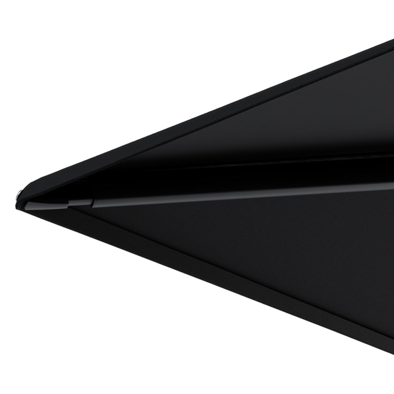 Minore zweefparasol met tiltfunctie in zwart aluminium met zwart all weather sunbrella® premium parasoldoek - L1 400 x L2 300 cm (zonder voet)