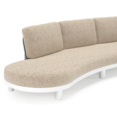 Donato loungebank in wit aluminium met all weather cosytica Bora Jungle kussen