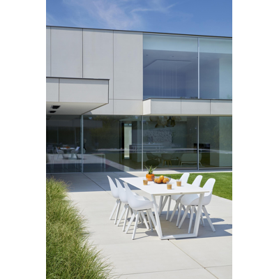 Mesa tuinstoel in wit aluminium en wit kunststof