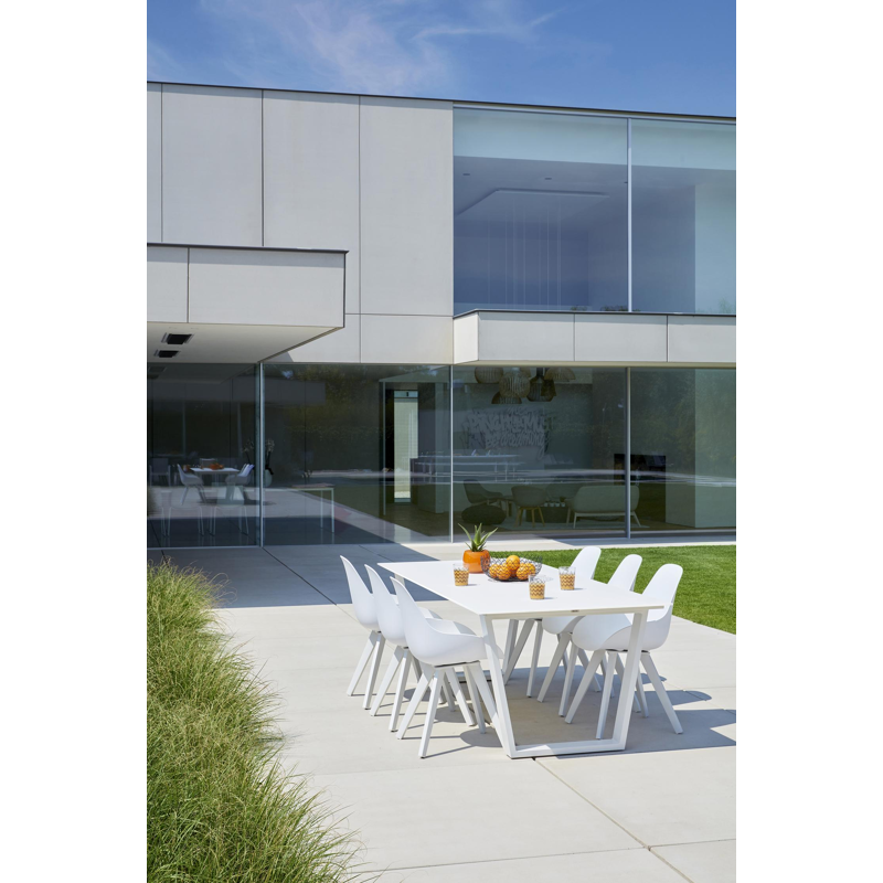 Mesa tuinstoel in wit aluminium en wit kunststof