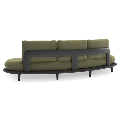 Bomero loungeset in zwart aluminium met heritage leaf all weather sunbrella® luxe kussen