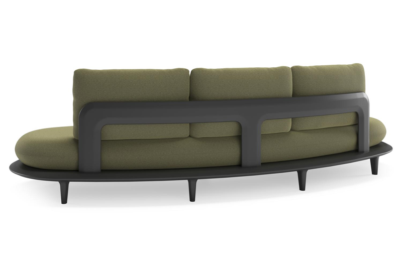 Bomero loungeset in zwart aluminium met heritage leaf all weather sunbrella® luxe kussen