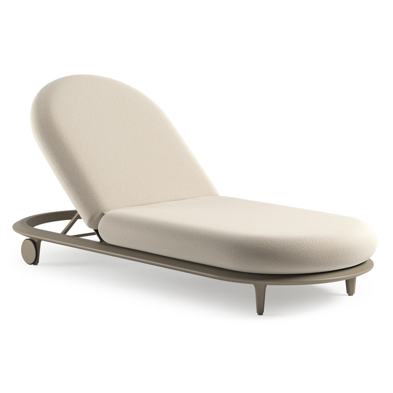 Bomero verstelbaar ligbed in beige aluminium met althea off white all weather cosytica