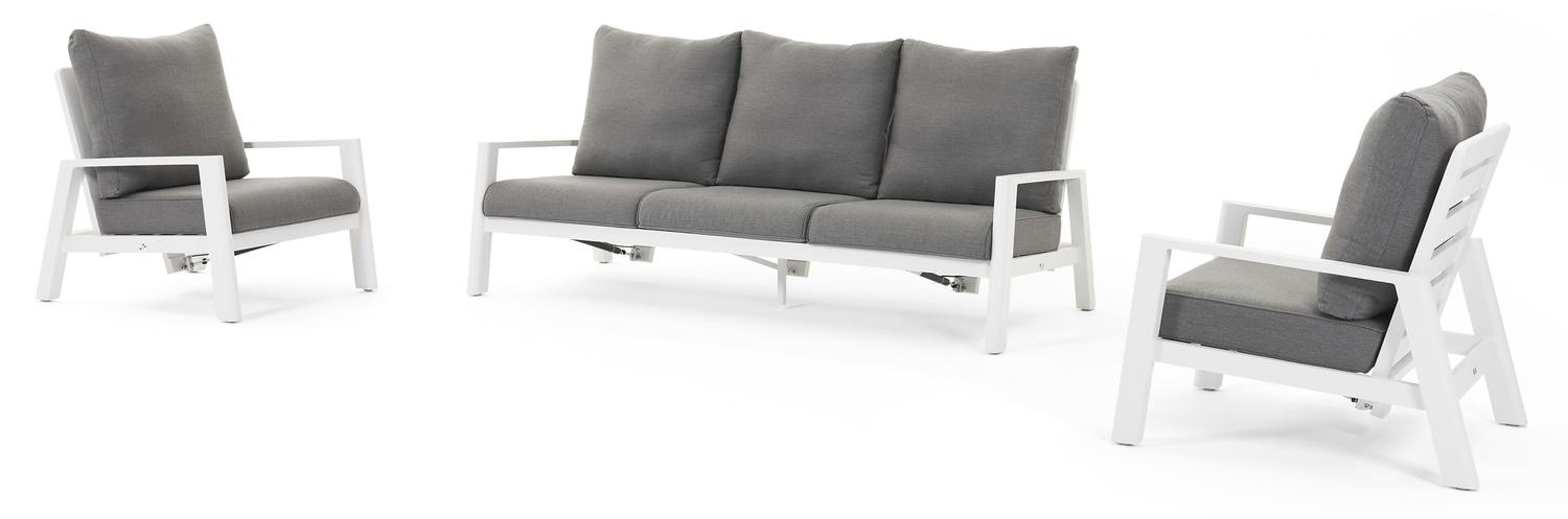 Cirello lounge 1-zit in wit aluminium