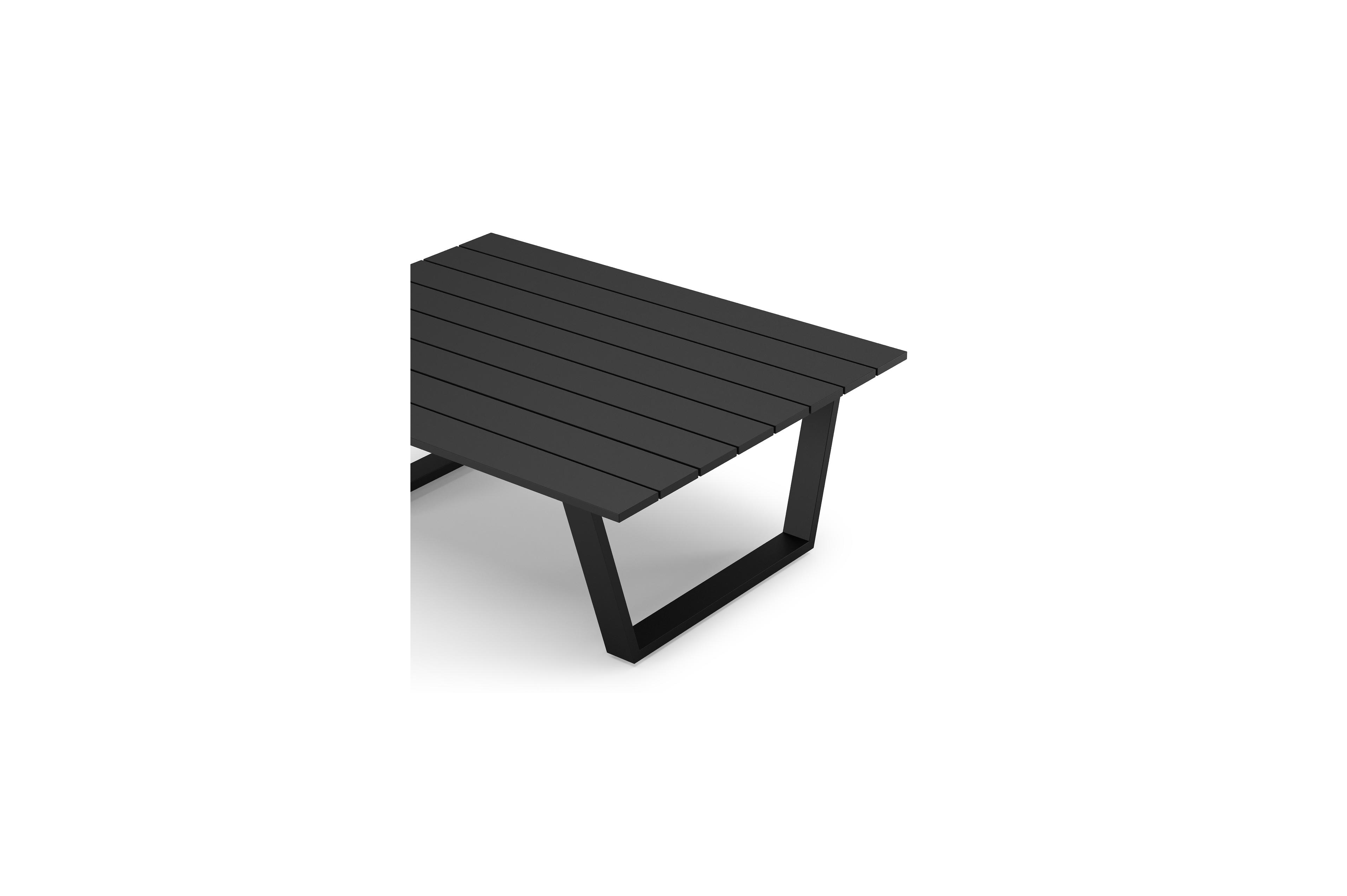 Alora loungetafel in zwart aluminium - L 77 x B 77 x H 35 cm