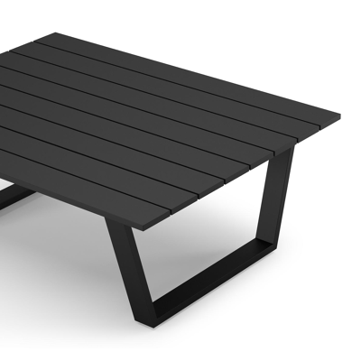 Alora loungetafel in zwart aluminium - L 77 x B 77 x H 35 cm