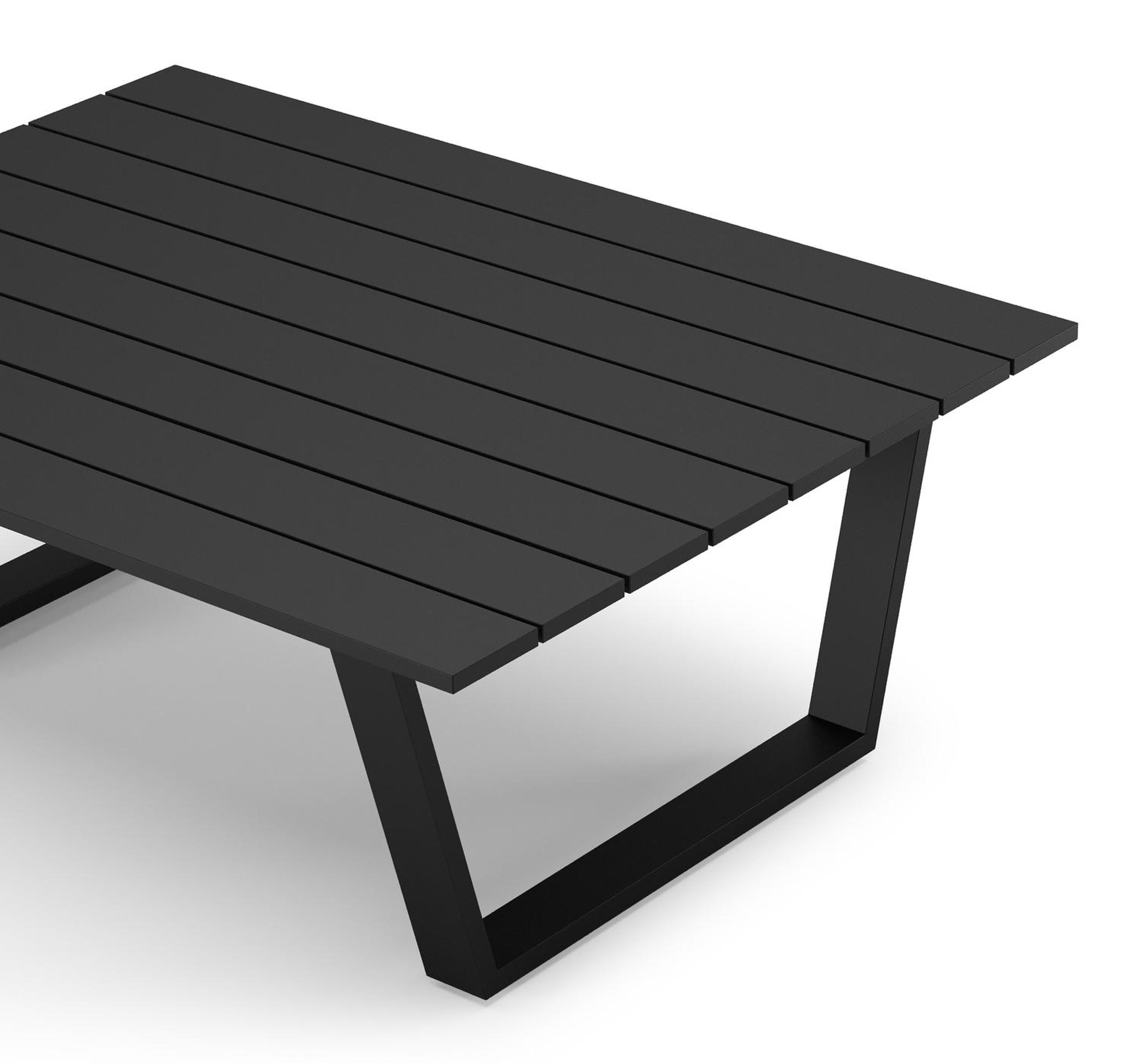 Alora loungetafel in zwart aluminium - L 77 x B 77 x H 35 cm