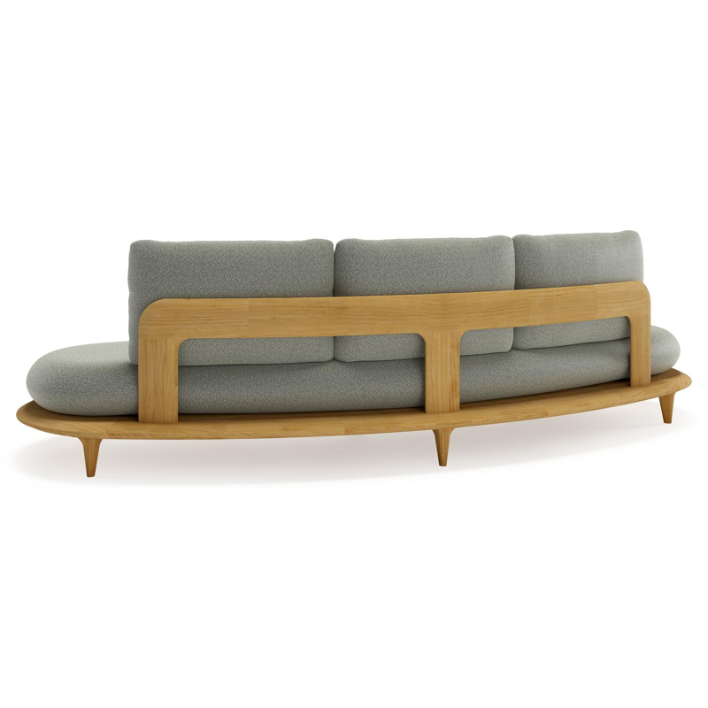Bomero loungeset in teak met savane leaf all weather sunbrella® luxe kussen