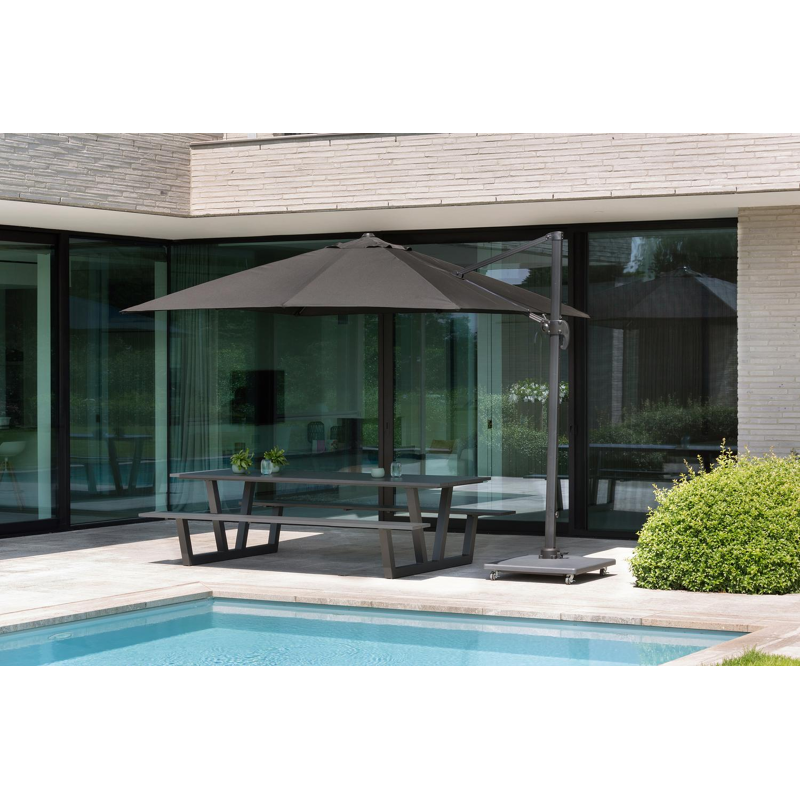 Felino picknicktafel in zwart aluminium - L 260 x B 176 x H 76 cm