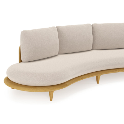 Canape de jardin Bomero en teck et coussins en all weather sunbrella® luxe slow farafra