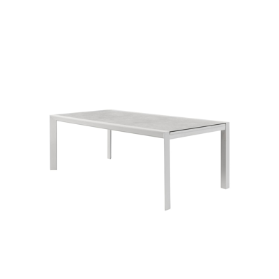 Ceramo verlengbare tuintafel in wit aluminium met tafelblad in volkeramiek - L 220 x B 106 cm