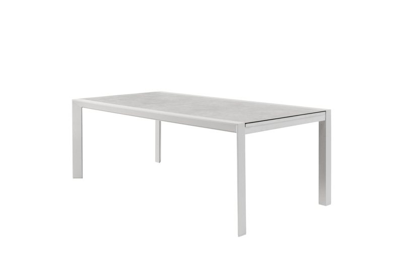 Ceramo verlengbare tuintafel in wit aluminium met tafelblad in volkeramiek - L 220 x B 106 cm