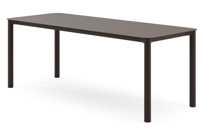 Orso tuintafel afgerond vierkant in donkerbruin aluminium - L 200 x B 80 x H 75 cm