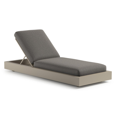 Como verstelbaar ligbed in beige aluminium met chartres drizzle all weather sunbrella® luxe