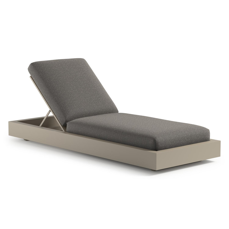 Como verstelbaar ligbed in beige aluminium met chartres drizzle all weather sunbrella® luxe