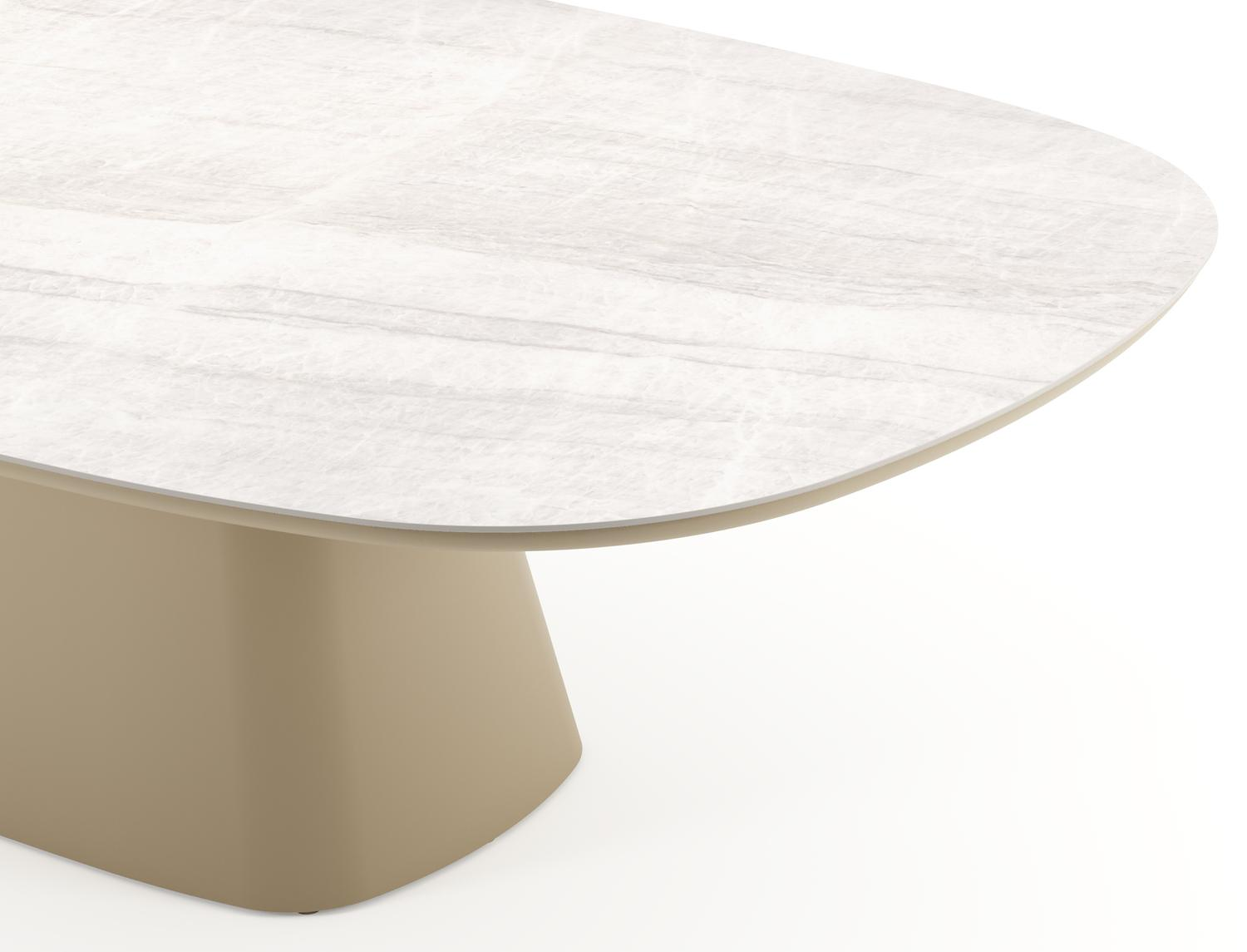 Amico tuintafel bombo xl in beige aluminium en volkeramiek Taj Mahal - L 270 x B 148 x H 73.5 cm