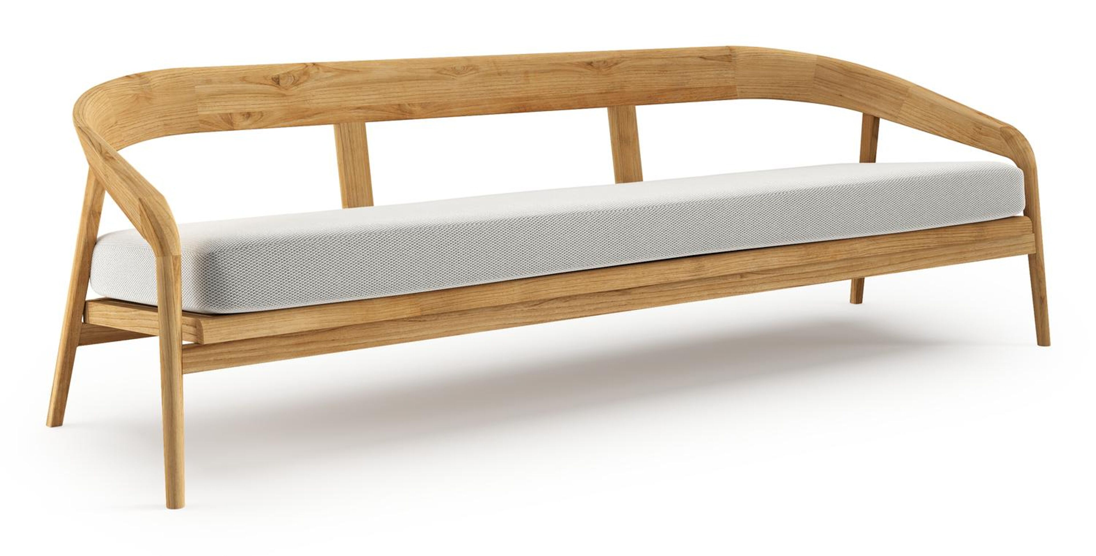 Lacrima loungebank in teak met lopi ash all weather Sunbrella® luxe kussen