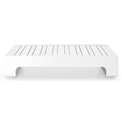 Table basse Atessa en aluminium blanc - Lg 117,5 x larg. 70 x H 30 cm