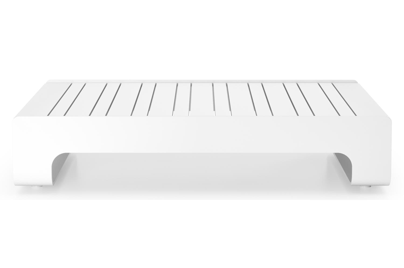 Atessa loungetafel in wit aluminium - L 117,5 x B 70 x H 30 cm