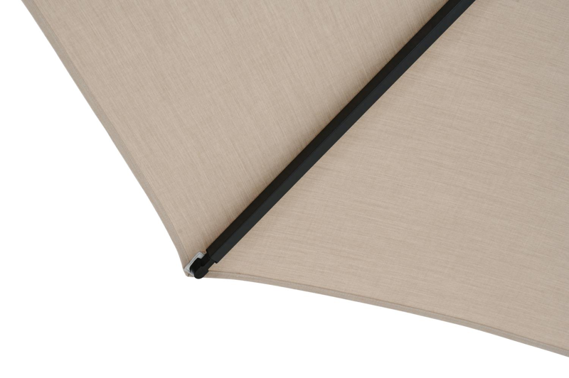 Umbria staanparasol in zwart aluminium met beige all weather sunbrella® luxe parasoldoek - Dia. 250 cm (zonder voet)