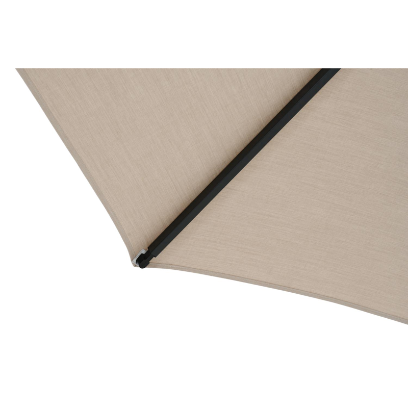 Umbria staanparasol in zwart aluminium met beige all weather sunbrella® premium parasoldoek - Dia. 250 cm (zonder voet)