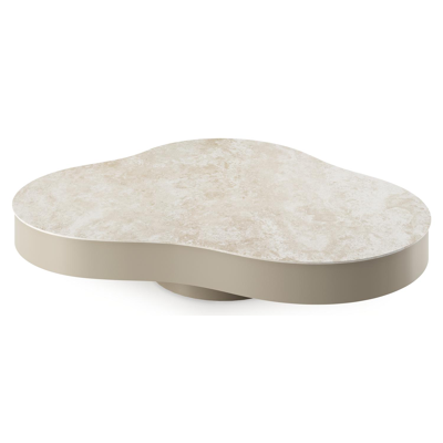 Lomano loungetafel cloud in beige aluminium en volkeramiek Rapolano - L 131 x B 108 x H 25 cm