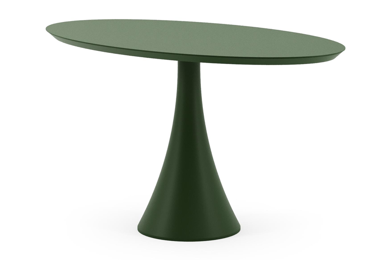 Fano tuintafel ovaal in groen aluminium - L 140 x B 80 x H 75 cm