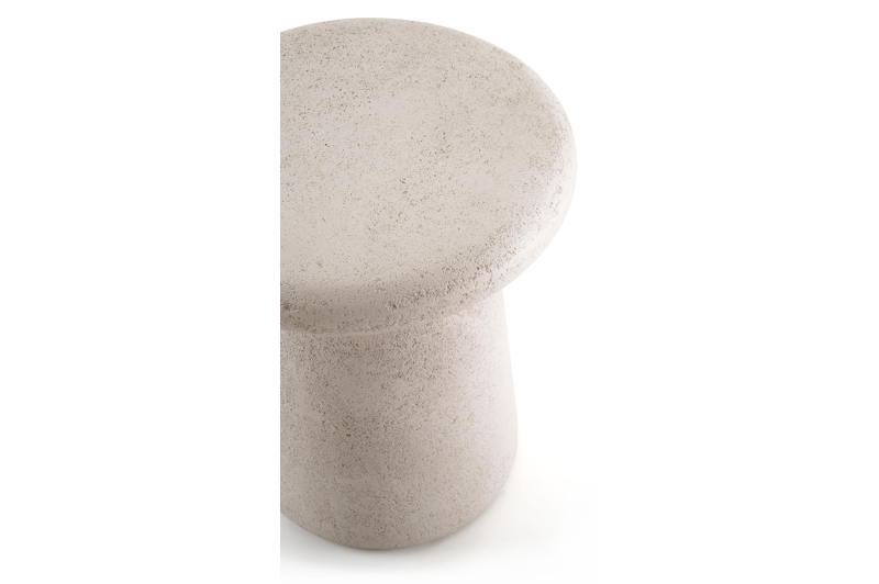 Table d'appoint Globo en béton beige beige - Diam. 42 x Haut. 47 cm