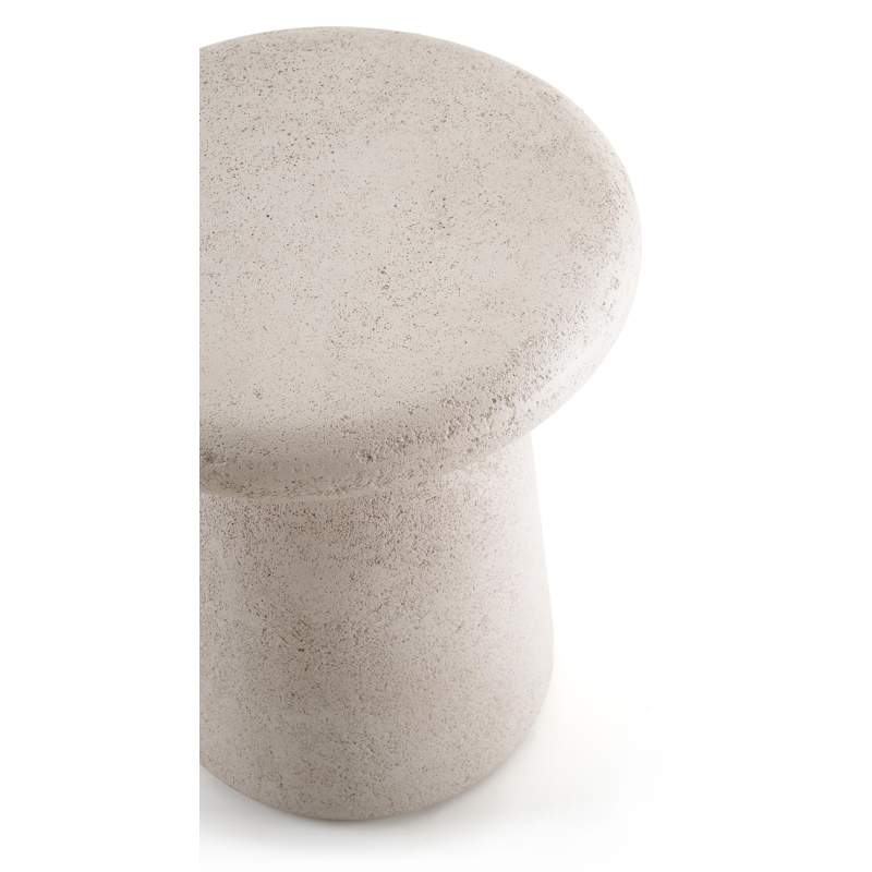 Table d'appoint Globo en béton beige beige - Diam. 42 x Haut. 47 cm