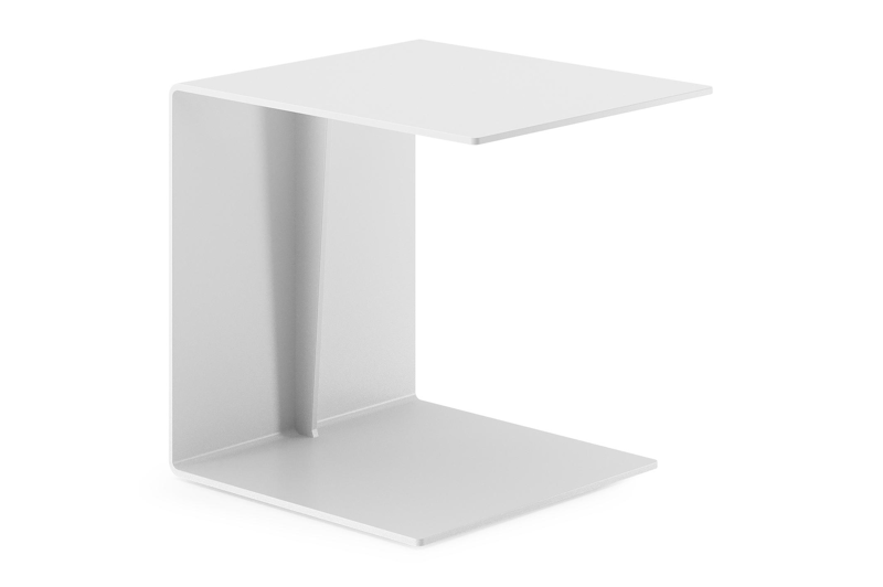 Table d'appoint Tufo en aluminium blanc - Lg 40 x larg. 47 x H 45 cm