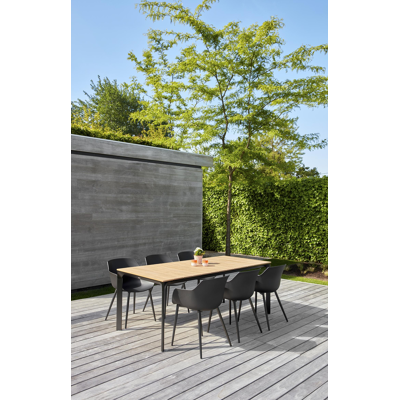 Paco tuinstoel in zwart aluminium en zwart kunststof