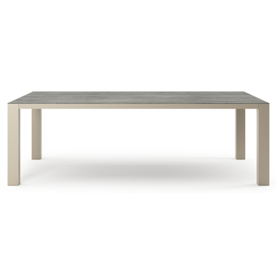 Nano XL tuintafel rechthoekig in beige aluminium en volkeramiek Aspen Grey - L 240 x B 148 x H 75 cm