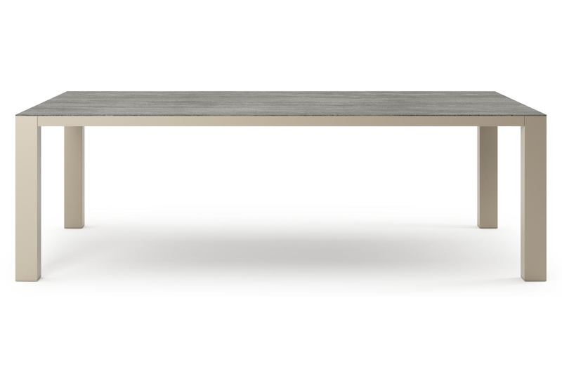 Nano XL tuintafel rechthoekig in beige aluminium en volkeramiek Aspen Grey - L 240 x B 148 x H 75 cm