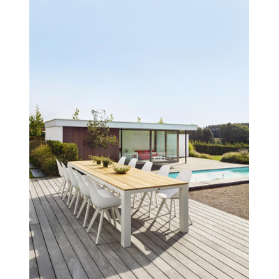 Mesa tuinstoel in wit aluminium en wit kunststof